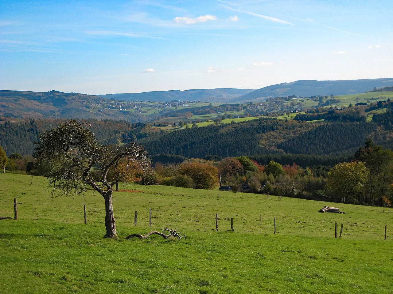 Groen Ardennse heuvellandschap bij Lorcé-Stoumont, direct naast het circuit van Spa-Francorchamps